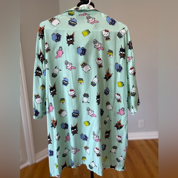 My Hero Academia Hello Kitty and Friends size 3XL button down short sleeve shirt - Picture 3 of 16